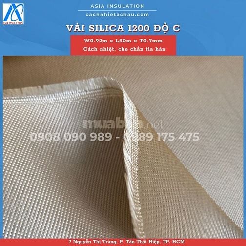 Vải Silica 1200 độ C, cách nhiệt, chống cháy
