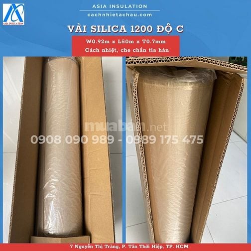 Vải Silica 1200 độ C, cách nhiệt, chống cháy