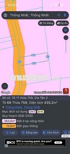 Cần tiền bán gấp đất full thổ cư