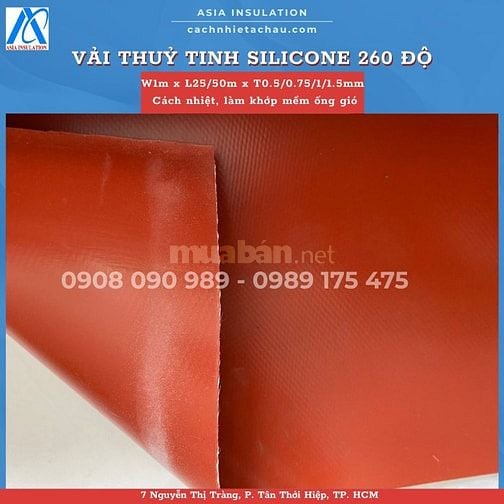 Vải thuỷ tinh phủ Silicone hai mặt, cách nhiệt, chống cháy