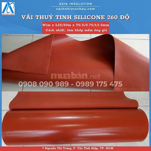 Vải thuỷ tinh phủ Silicone hai mặt, cách nhiệt, chống cháy