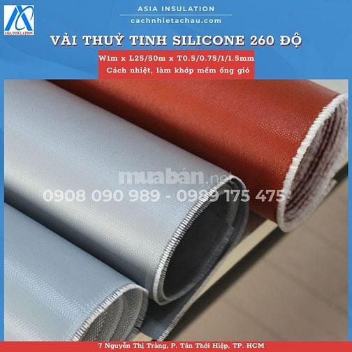 Vải thuỷ tinh phủ Silicone hai mặt, cách nhiệt, chống cháy