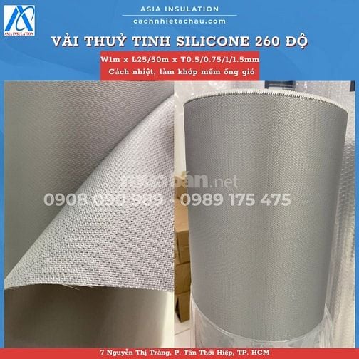 Vải thuỷ tinh phủ Silicone hai mặt, cách nhiệt, chống cháy