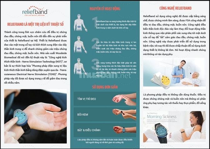 Thiết bị đeo tay Reliefband chống say tàu xe, ốm nghén, tiền đình