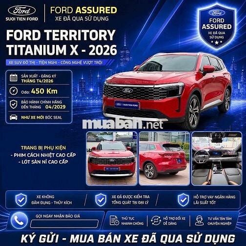 Ford Territory Titanium X 2026 Đỏ 450 km
