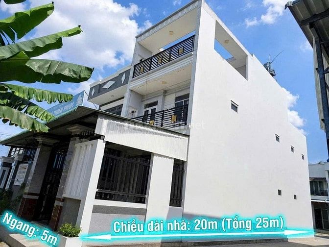 Nhà 1 trệt 2 lầu kiên cố sân thượng trước sau