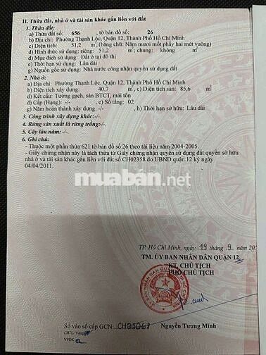 🏡 BÁN NHÀ CHÍNH CHỦ - QUẬN 12 (PHƯỜNG THẠNH LỘC)