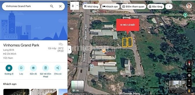 Bán Đất thổ cư 2 mặt tiền,gần đường 23 đường NGUYỄN XIỂN ( Vin home )