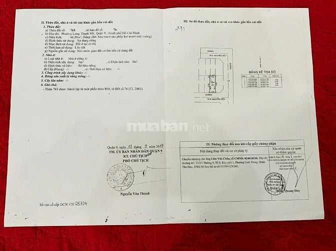 Bán Đất thổ cư 2 mặt tiền,gần đường 23 đường NGUYỄN XIỂN ( Vin home )