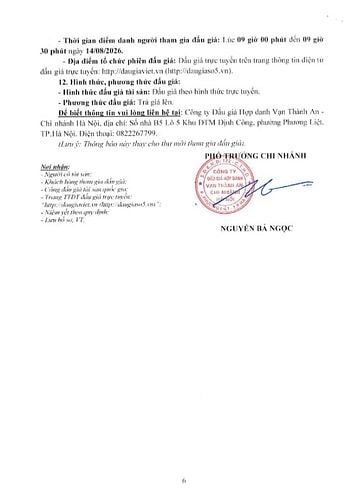 Thông báo đấu giá Quyền sử dụng đất và tài sản gắn liền với đất