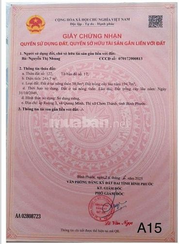 Bán đất ở Chơn Thành Bình Phước 