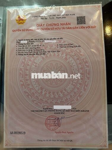 ☎️.Chính chủ :thổ cư (7,55x8m):60,3m2- tại Suôi Hiệp./sổ hồng