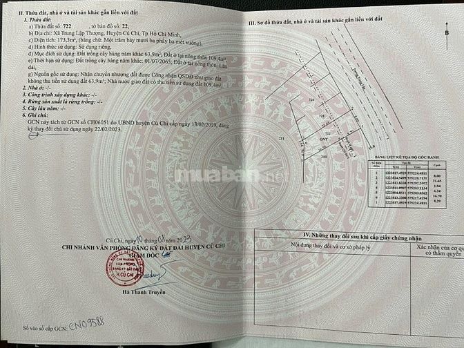  BÁN ĐẤT MẶT TIỀN ĐƯỜNG TRUNG LẬP 30M – TRUNG LẬP THƯỢNG, CỦ CHI