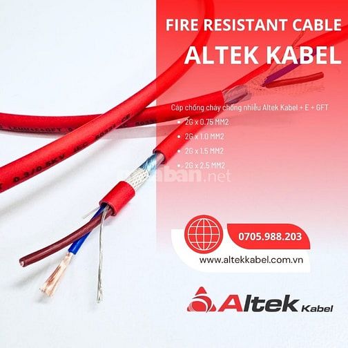 Cáp chống cháy chống nhiễu Altek Kabel 2x1.0 GFT - Cáp chống cháy FR
