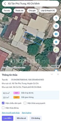 ĐẤT ĐẸP TÂN PHÚ TRUNG, CỦ CHI – CÁCH QUỐC LỘ 22 CHỈ 300M – SỔ HỒNG RIÊ