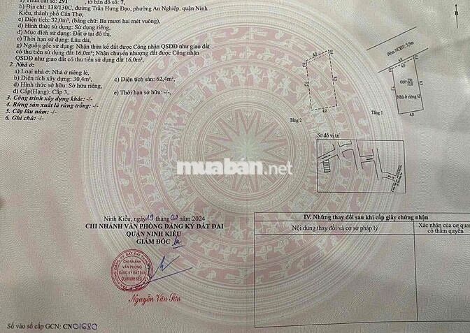 NHÀ LẦU H138 TRẦN HƯNG ĐẠO,VỊ TRÍ ĐẸP TRUNG TÂM NINH KIỀU,KẾ CHỢ