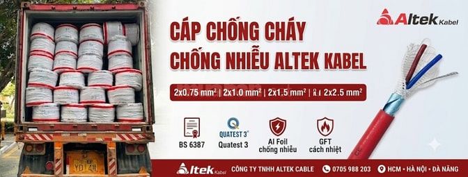 Cáp chống cháy chống nhiễu Altek Kabel 2x1.0 GFT - Cáp chống cháy FR