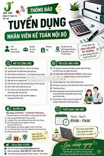CÔNG TY TNHH TM JOY JOY TUYỂN DỤNG THÁNG 08/2026