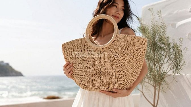 Phụ kiện đi biển Nàng Sò - Vòng tay, kẹp tóc, túi cói vỏ sò