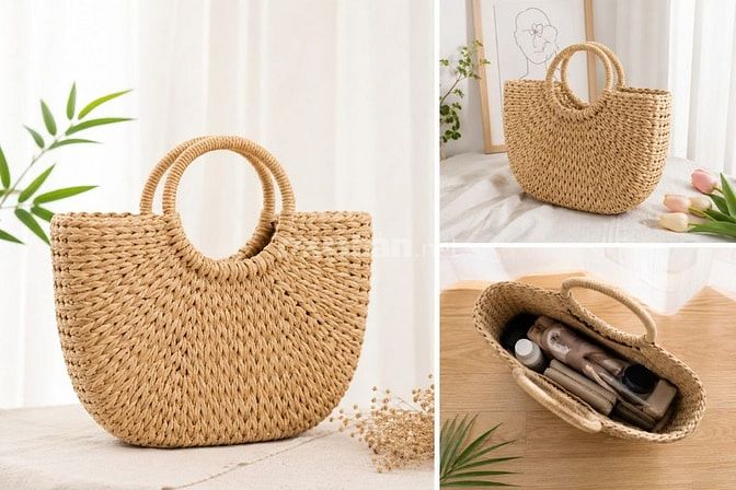 Phụ kiện đi biển Nàng Sò - Vòng tay, kẹp tóc, túi cói vỏ sò