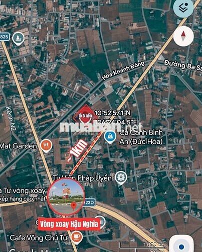 Bán đất nền gần Quốc lộ N2, Hậu Nghĩa, 172,7m², đường ô tô, giá tốt