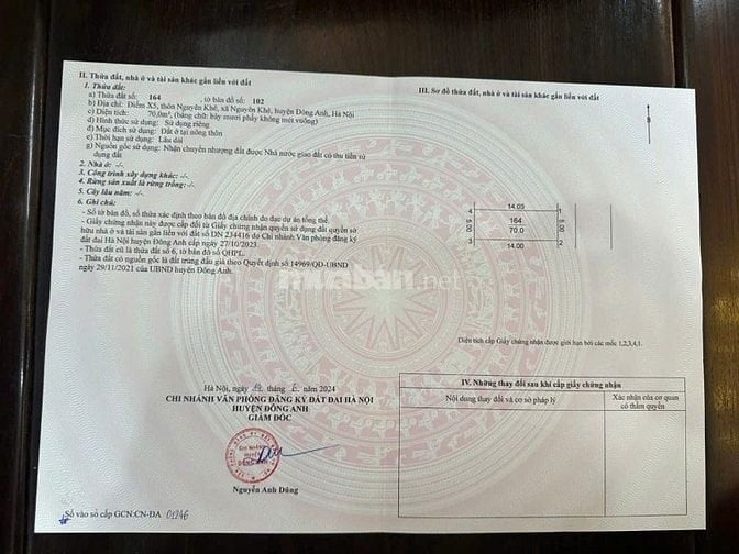 Bán đất đấu giá tại Nguyên Khê, Đông Anh, Hà Nội 