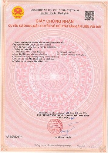 ĐẤT RỘNG MẶT TIỀN ĐƯỜNG CẦU Ô GIÁ TẠI CỦ CHI