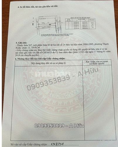 Chính chủ cần bán gấp đất thổ cư 182,9m² Quận 12