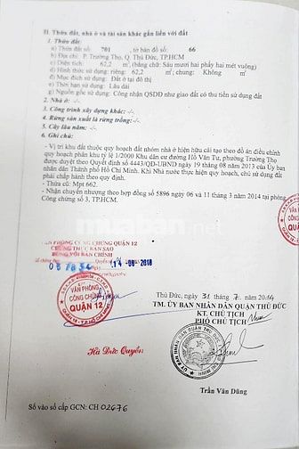 chính chủ cần bán nhà hẻm 44 đường 12 phường Trường Thọ 