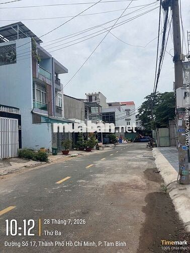 BÁN ĐẤT 80M2 (4X20) MT ĐƯỜNG 17 - KDC BÌNH CHIỂU