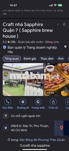 Quán bia craft nhà Sapphire quận 7 tuyển dụng