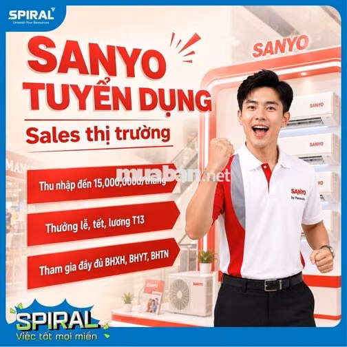 [HÀ NỘI] NHÂN VIÊN THỊ TRƯỜNG KHU VỰC SANYO