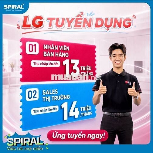 Biên Hòa - Đồng Nai Tuyển PG Tư Vấn Bán Hàng LG