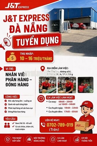 🚚 J&T EXPRESS ĐÀ NẴNG TUYỂN DỤNG THỜI VỤ