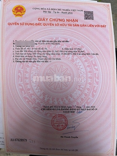 Bán đất ngộp xã Nhuận Đức, Củ Chi