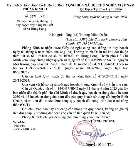 Đất mặt tiền (SHR) Xã Hưng Long, giáp khu đô thị Hưng Long mới