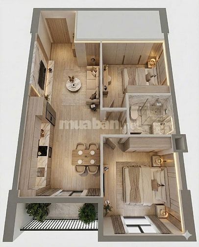 CHÍNH CHỦ BÁN CĂN HỘ 2PHÒNG NGỦ CHUẨN BỊ BÀN GIAO TRUNG TÂM TP CẦN THƠ