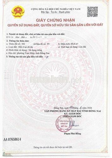 Bán đất Thổ cư, sổ riêng, cách đường PVT 50m, đường ô tô thông thoáng
