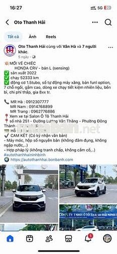 Xe Honda CRV L 2022 - 820 Triệu