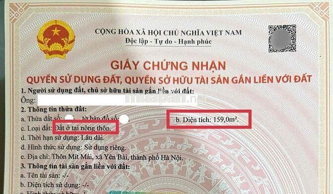 Cần rút vốn làm ăn bán nhanh lô góc 159m, full thổ tại Yên Bài, Hà Nội