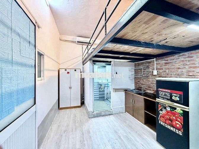 Cho thuê Duplex,Full nội thất, Gác cao, rộng 27m2, Gần Chợ Thái Bình