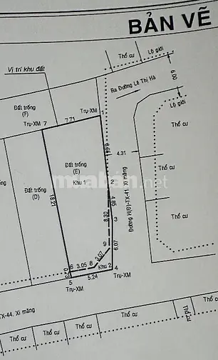 BÁN ĐẤT: Giá 4,3tỷ TL ( Góc 2 Mặt Đường )