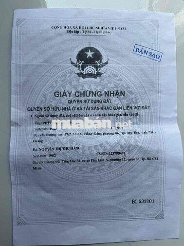 Bán nhà mặt tiền đường 1B, KDC Lý Chiêu Hoàng