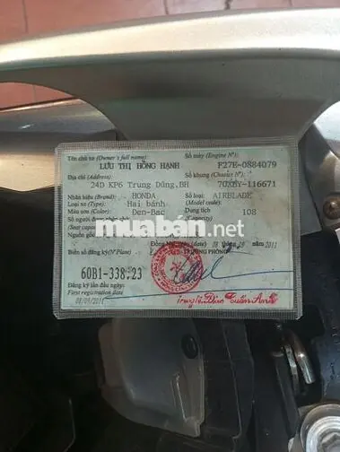 Honda Airblade 2011 Đen-Bạc Trong nước