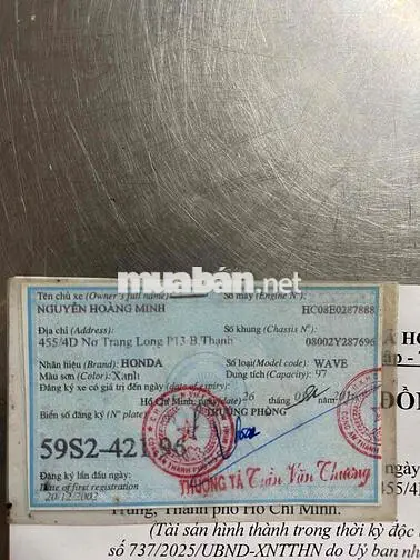 ANPHA 2002 TP 9 CHỦ HỖ TRỢ GÓP OĐ CÓ GL ĐỖI XE