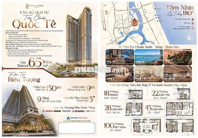 CHỈ 2,1 TỶ SỞ HỮU CĂN HỘ CAO CẤP 40 TẦNG Ở HẢI CHÂU - VIEW ĐN DOWNTOWN