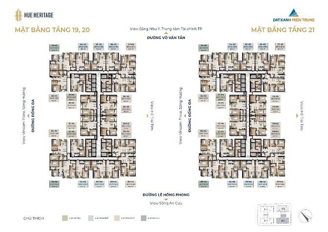 BÁN CĂN GÓC 3PN H4-1907 – TẦNG 19, VIEW THÀNH PHỐ | HUE HERITAGE