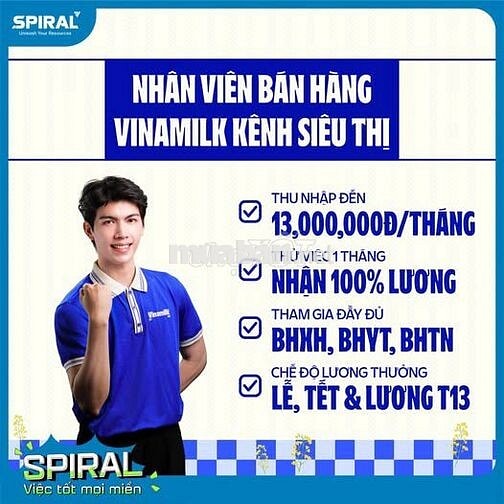 [GO! TAM KỲ] Vinamilk Tuyển PG Tư Vấn Bán Hàng 