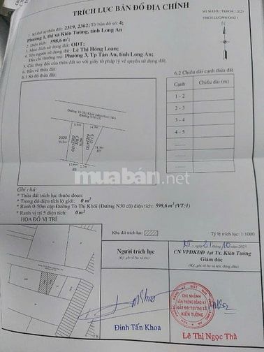 CẦN BÁN LÔ ĐẤT BIỆT THỰ 23m × 30m, góc 2 Mặt tiền TÔ THỊ KHỐI