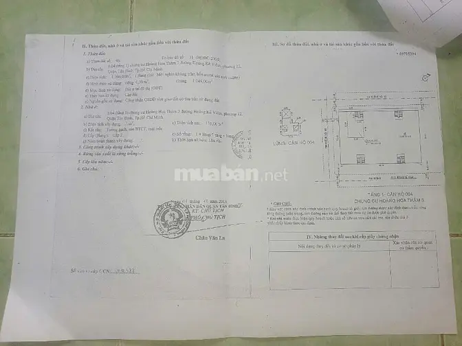 BÁN NHÀ TẦNG TRỆT CHUNG CƯ HOÀNG HOA THÁM 3 ĐANG CHO THUÊ, 135M2